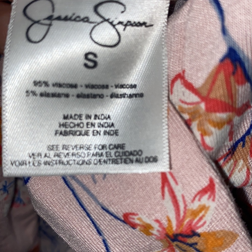 Jessica Simpson Pink Floral Tie-Front Romper - Picture 13 of 13